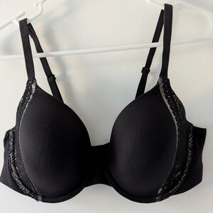 Victoria's Secret Body By Victoria Black Lined Perfect Coverage Bra Size 36C